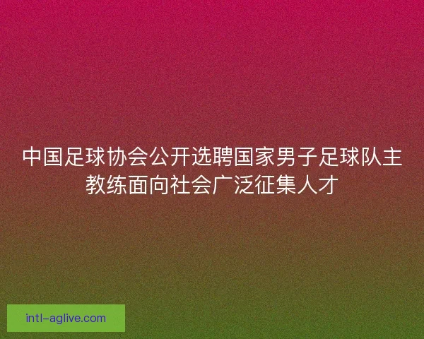 中国足球协会公开选聘国家男子足球队主教练面向社会广泛征集人才